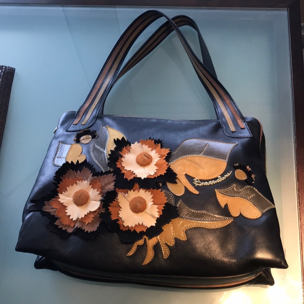 Woman’s bag Italian braccialini Black flowers